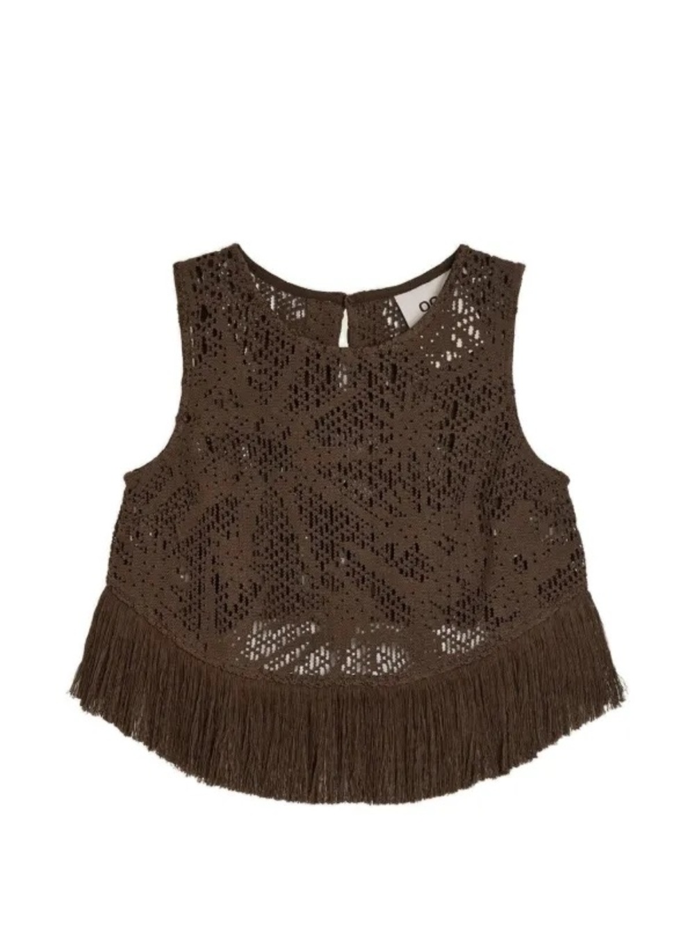 OAS Astrea Aurora crochet fringe-trim top | Brown | XS